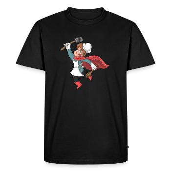 Cuisiner super-héroïne / Cuisiner super-héroïne - T-shirt Premium bio Homme - noir - Devant - Nico (187cm)