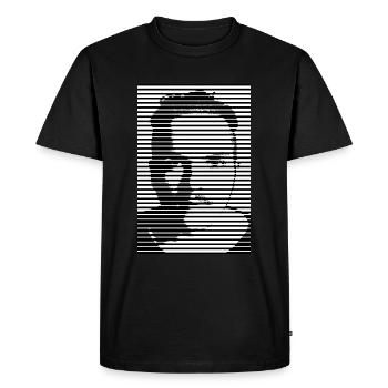 Modern Line Halftone Effect - Men's Premium Organic T-Shirt - black - Front - Nico (187cm)