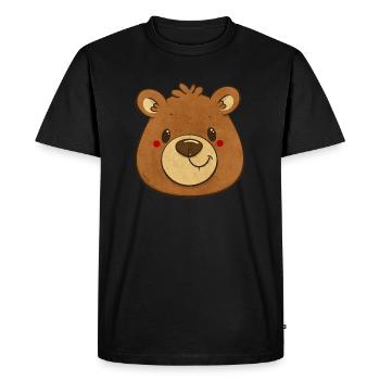 tête d’ours brun vintage - T-shirt Premium bio Homme - noir - Devant - Nico (187cm)