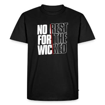 Pas de repos pour les méchants - T-shirt Premium bio Homme - noir - Devant - Nico (187cm)