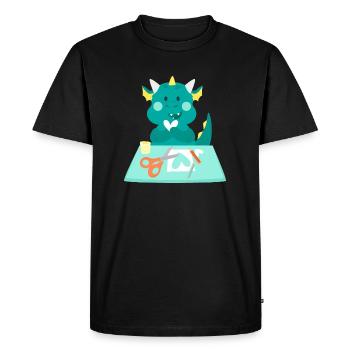 Dragon à une station d’artisanat - T-shirt Premium bio Homme - noir - Devant - Nico (187cm)