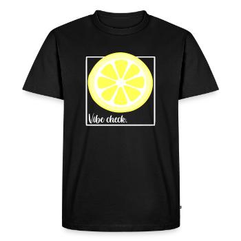 Vibe check lemon - Men's Premium Organic T-Shirt - black - Front - Nico (187cm)