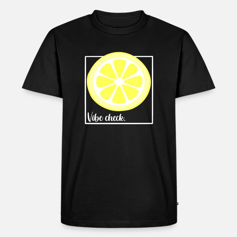 Vibe Check Zitrone - Männer Premium Bio T-Shirt - Schwarz