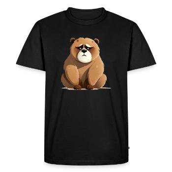 Bibi l'ours grognon - T-shirt Premium bio Homme - noir - Devant - Nico (187cm)