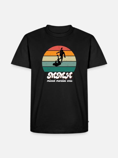 Retro-Kampfgeist-MMA - Männer Premium Bio T-Shirt - Schwarz