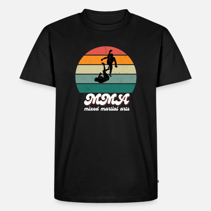 Retro-Kampfgeist-MMA - Männer Premium Bio T-Shirt - Schwarz
