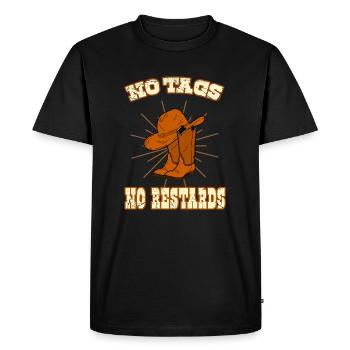 Linedance No tags no restards - T-shirt Premium bio Homme - noir - Devant - Nico (187cm)