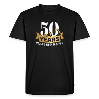 Mariage d'or - T-shirt Premium bio Homme - noir - Devant - Nico (187cm)