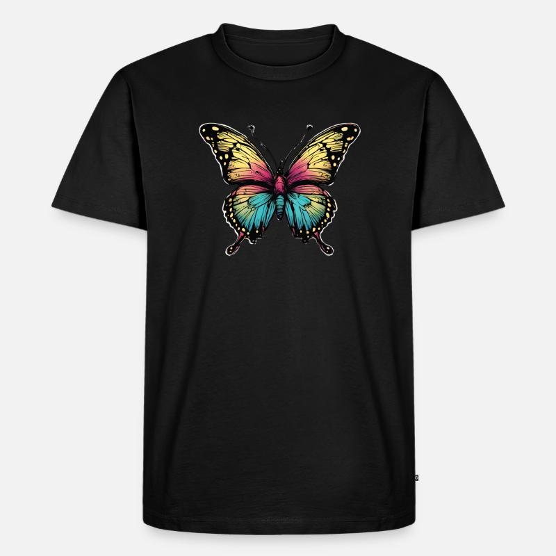 Schmetterling - Männer Premium Bio T-Shirt - Schwarz
