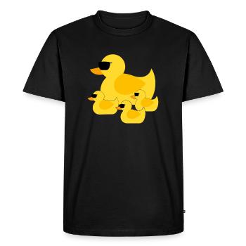 Duck family with sunglasses - Men's Premium Organic T-Shirt - black - Front - Nico (187cm)