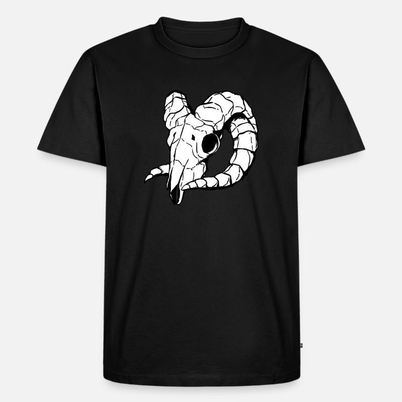 Schädel - Schafschädel - Männer Premium Bio T-Shirt - Schwarz