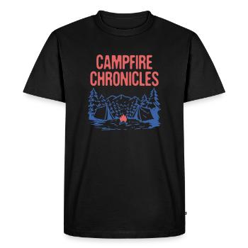 Campfire Chronicles Wildlife Camping Outdoor - Men's Premium Organic T-Shirt - black - Front - Nico (187cm)