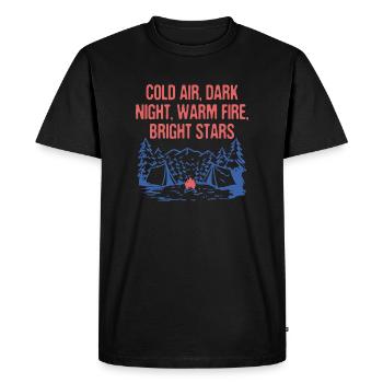 Warm Fire Bright Stars Camping Wildlife Camper - Men's Premium Organic T-Shirt - black - Front - Nico (187cm)