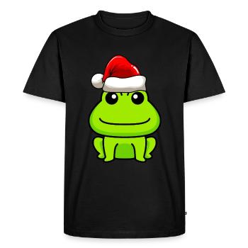 Grenouille Comic Noël - T-shirt Premium bio Homme - noir - Devant - Nico (187cm)