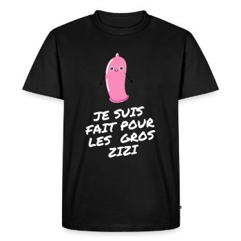 je suis fait pour les gros zizi - T-shirt Premium bio Homme - noir - Devant - Nico (187cm)