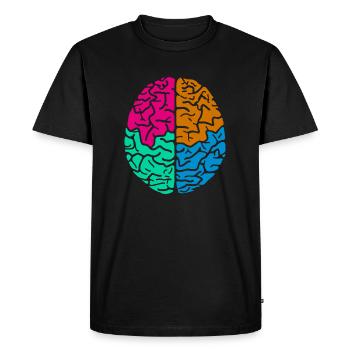Buntes de cerveau colorés Gehirn - T-shirt Premium bio Homme - noir - Devant - Nico (187cm)
