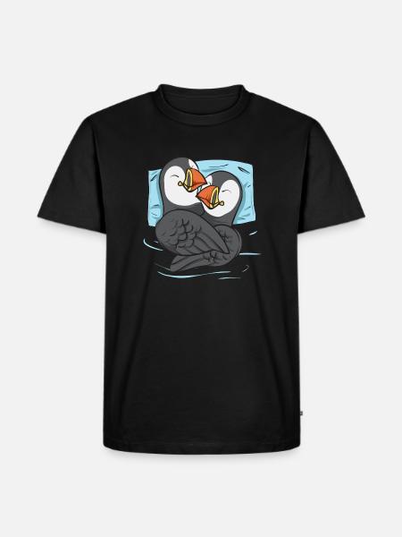 puffin puffin auke birds Lunde - Men's Premium Organic T-Shirt - black