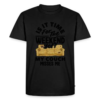 Mon canapé me manque Détente - T-shirt Premium bio Homme - noir - Devant - Nico (187cm)