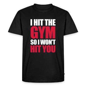 Gym - T-shirt Premium bio Homme - noir - Devant - Nico (187cm)