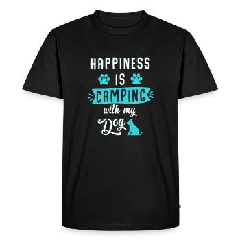 Happiness is camping with my dog - Men's Premium Organic T-Shirt - black - Front - Nico (187cm)