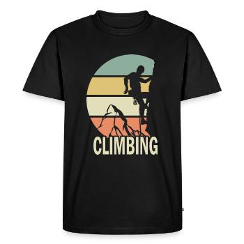 Climbing cadeau homme femme sport escalade - T-shirt Premium bio Homme - noir - Devant - Nico (187cm)