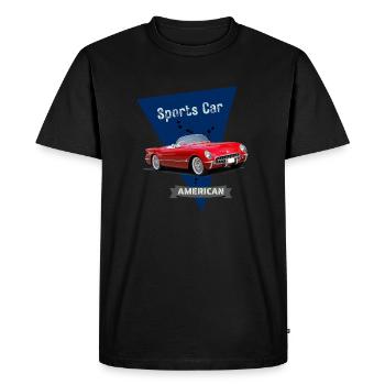 Voiture de sport américaine - T-shirt Premium bio Homme - noir - Devant - Nico (187cm)
