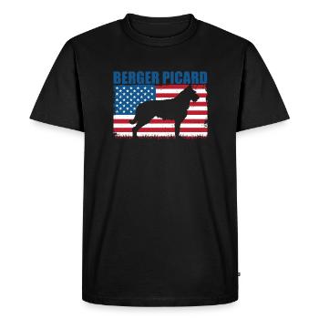 Berger de Picardie - Berger Picard - T-shirt Premium bio Homme - noir - Devant - Nico (187cm)