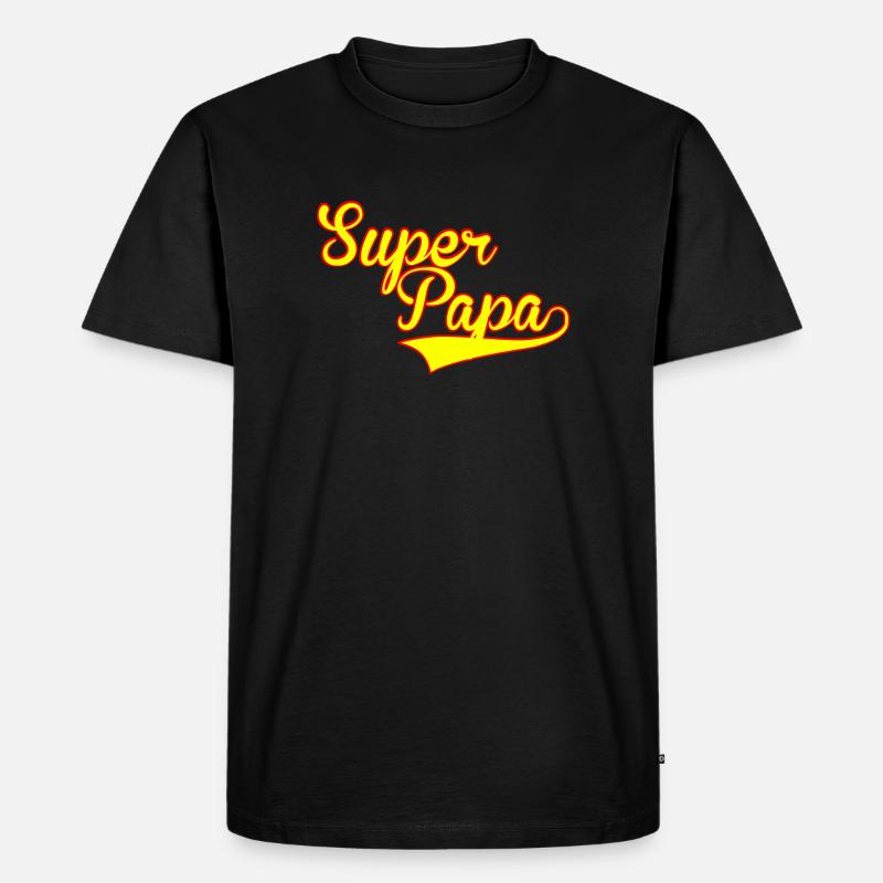super papa - Männer Premium Bio T-Shirt - Schwarz