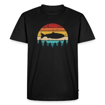 Saumon - T-shirt Premium bio Homme - noir - Devant - Nico (187cm)