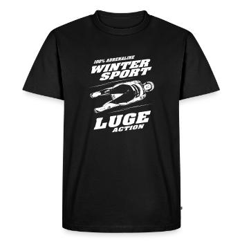 Luge - Luge - Luge - Course de luge - T-shirt Premium bio Homme - noir - Devant - Nico (187cm)