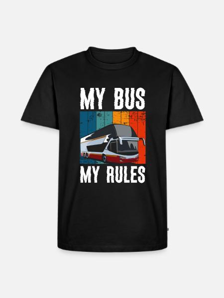 Bus Beruf Arbeit Kraftfahrer - Männer Premium Bio T-Shirt - Schwarz
