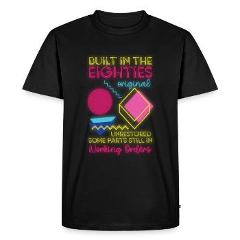 Soirée à thème Old School des années 80 Eighties - T-shirt Premium bio Homme - noir - Devant - Nico (187cm)
