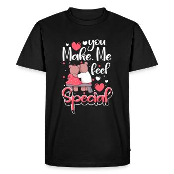 Couple romantique Romance Affection - T-shirt Premium bio Homme - noir - Devant - Nico (187cm)