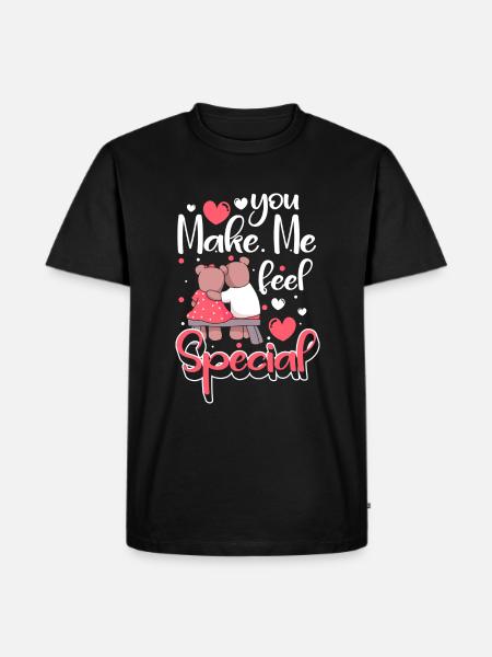 Romantic Couple Romance Affection - Men's Premium Organic T-Shirt - black