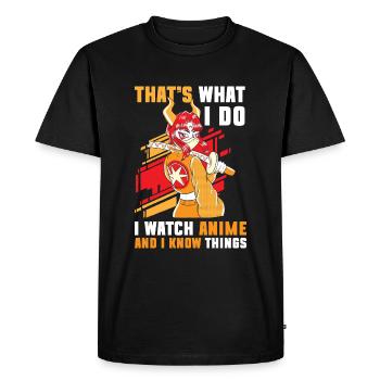 Anime Japan Art Nerd - T-shirt Premium bio Homme - noir - Devant - Nico (187cm)