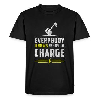 Thor Norse Lightning Celts - Men's Premium Organic T-Shirt - black - Front - Nico (187cm)