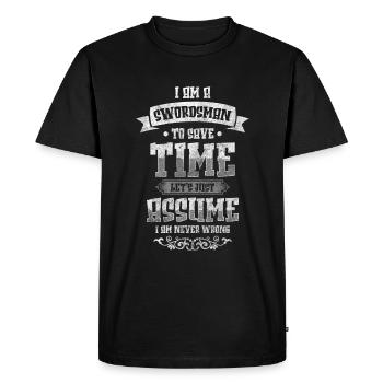 Sword Fighter Japan - Men's Premium Organic T-Shirt - black - Front - Nico (187cm)