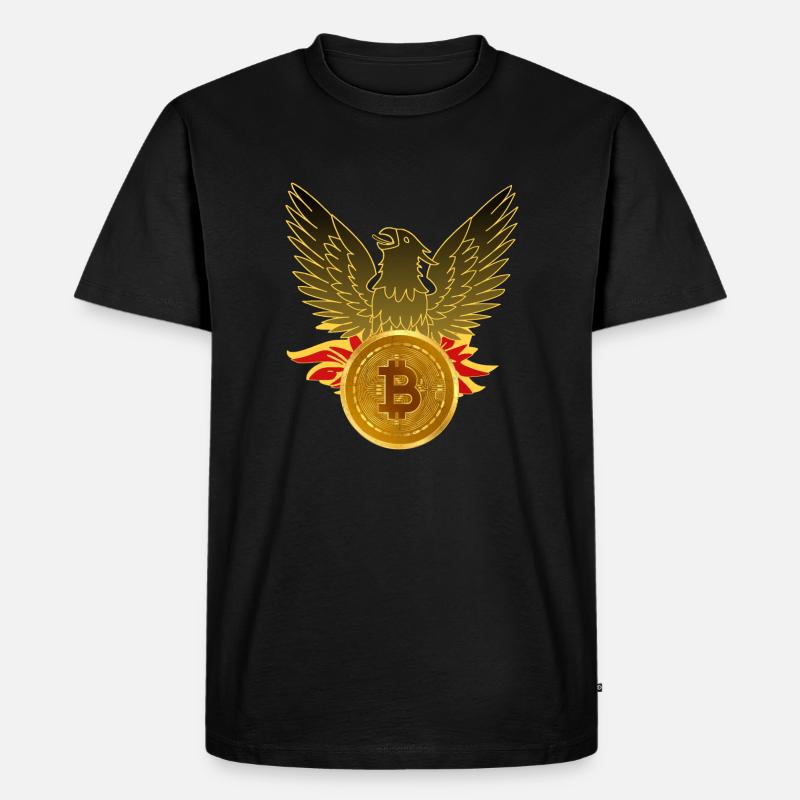 Bitcoin Phönix / HODL / Krypto / Mining - Männer Premium Bio T-Shirt - Schwarz