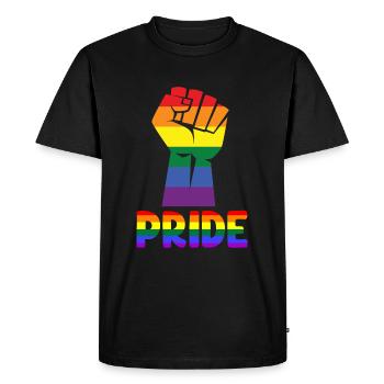 LGBTQ Rainbow Faust Proud Gay Pride - Men's Premium Organic T-Shirt - black - Front - Nico (187cm)