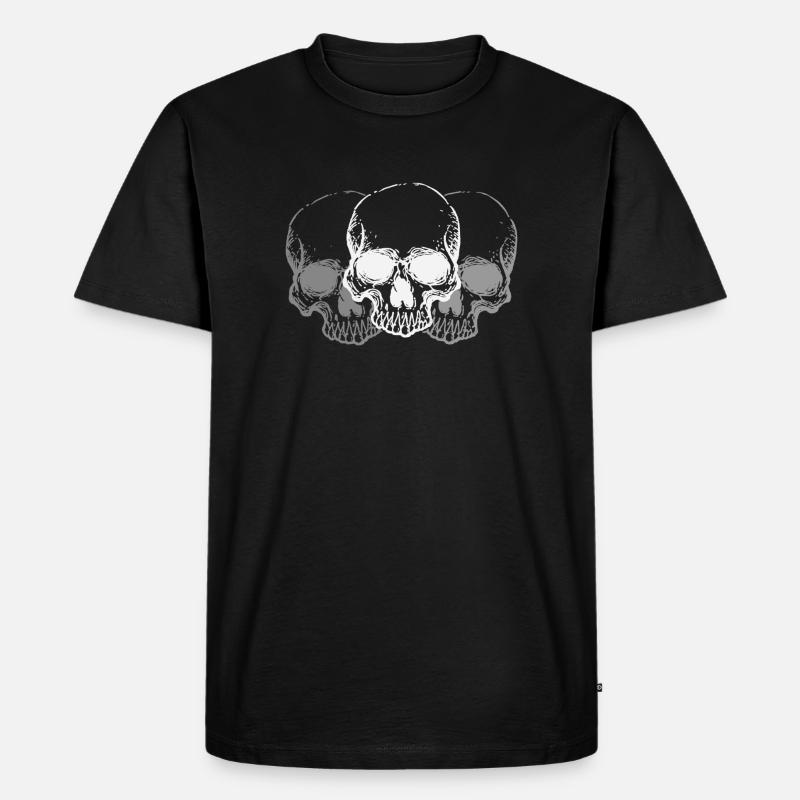 Schädel - Männer Premium Bio T-Shirt - Schwarz