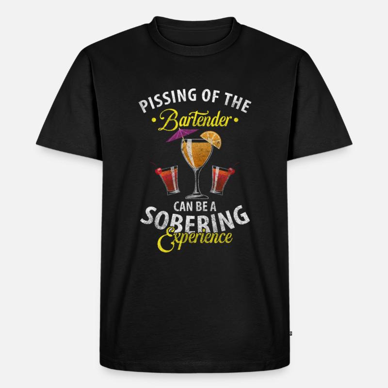 Bar Kellner Shaker - Männer Premium Bio T-Shirt - Schwarz