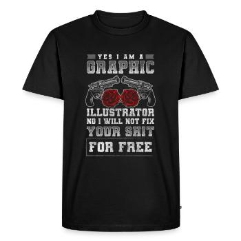 Designer Hobby Peintre Design - T-shirt Premium bio Homme - noir - Devant - Nico (187cm)