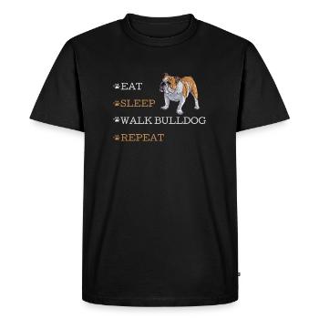 PROMENER LE BOULEDOGUE - T-shirt Premium bio Homme - noir - Devant - Nico (187cm)