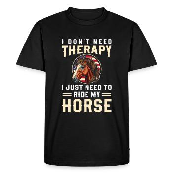 Horse Ride Riding Riding Stallion - Men's Premium Organic T-Shirt - black - Front - Nico (187cm)