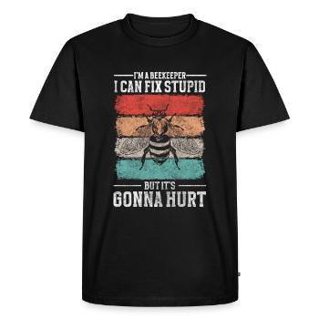 Apiculteur Occupé à élever des abeilles mellifères - T-shirt Premium bio Homme - noir - Devant - Nico (187cm)