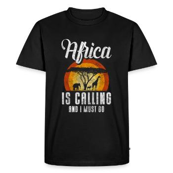 Culture Savanna Animal Welfare Animals - Men's Premium Organic T-Shirt - black - Front - Nico (187cm)