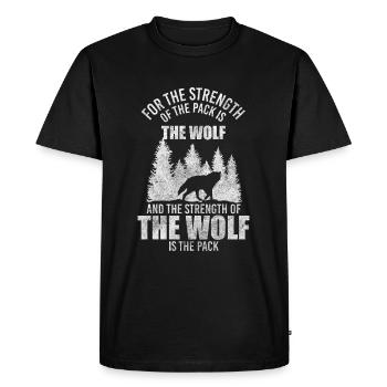 Wolves Pack Strength Nature - Men's Premium Organic T-Shirt - black - Front - Nico (187cm)