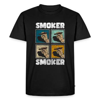 Fumer du tabac Rompre la nervosité - T-shirt Premium bio Homme - noir - Devant - Nico (187cm)