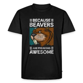 Constructeur de barrages de castors Nature - T-shirt Premium bio Homme - noir - Devant - Nico (187cm)