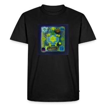 NOXPOX logo skull hemp mushroom pill 23 magick - Men's Premium Organic T-Shirt - black - Front - Nico (187cm)